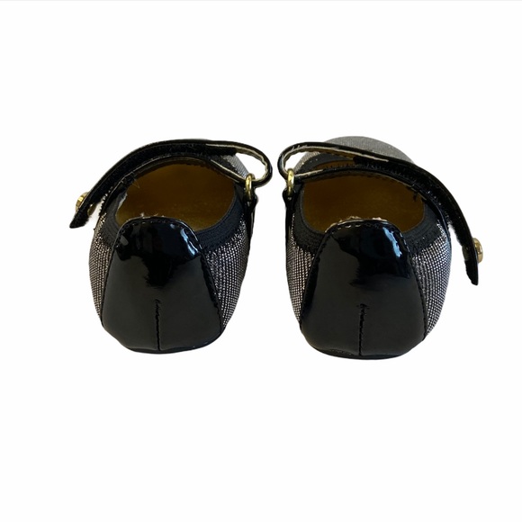 Stuart Weitzman Infant Black Gold Slip On Shoes - Picture 7 of 9